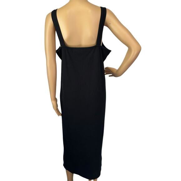 2/$15 The Drop Amelia Ribbed Knit Midi Dress Black Sleeveless Size 2XL - Picture 6 of 12